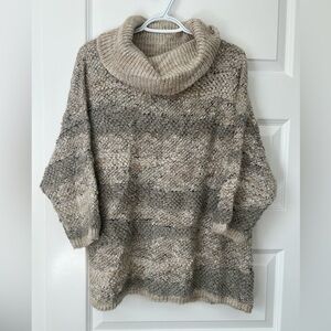 Lucky Brand Wool Blend Cozy Knit Women's Sweater - Gray and Cream
